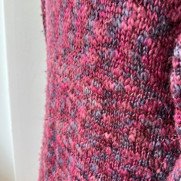 Purple knit long sweater jacket - Picture 10 of 11